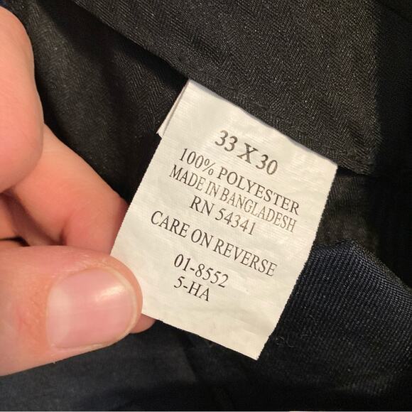 Louis Raphael Tailored 33 x 30 Navy Blue Pleated Tapered Straight Slacks Pants - Picture 9 of 9